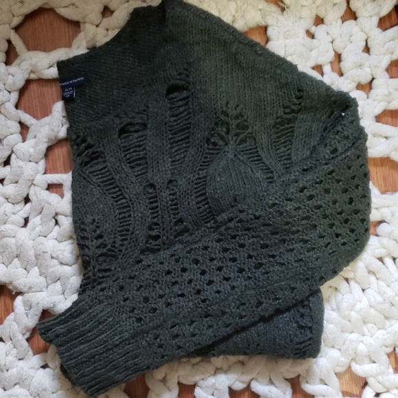 American Eagle Outfitters Sweaters - AE Olive sweater - open-knit